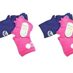 4 Pair Lot - Vintage Roxy Heel Toe Less 9-11 Purple Pink Yoga Casual Socks 2015