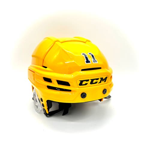 CCM Super Tacks X - Used OHL Pro Stock Helmet (Yellow)