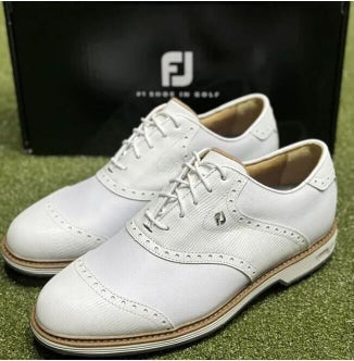 FootJoy DryJoys Premiere Wilcox Golf Shoes 54322 White 8 Medium D NEW #90308