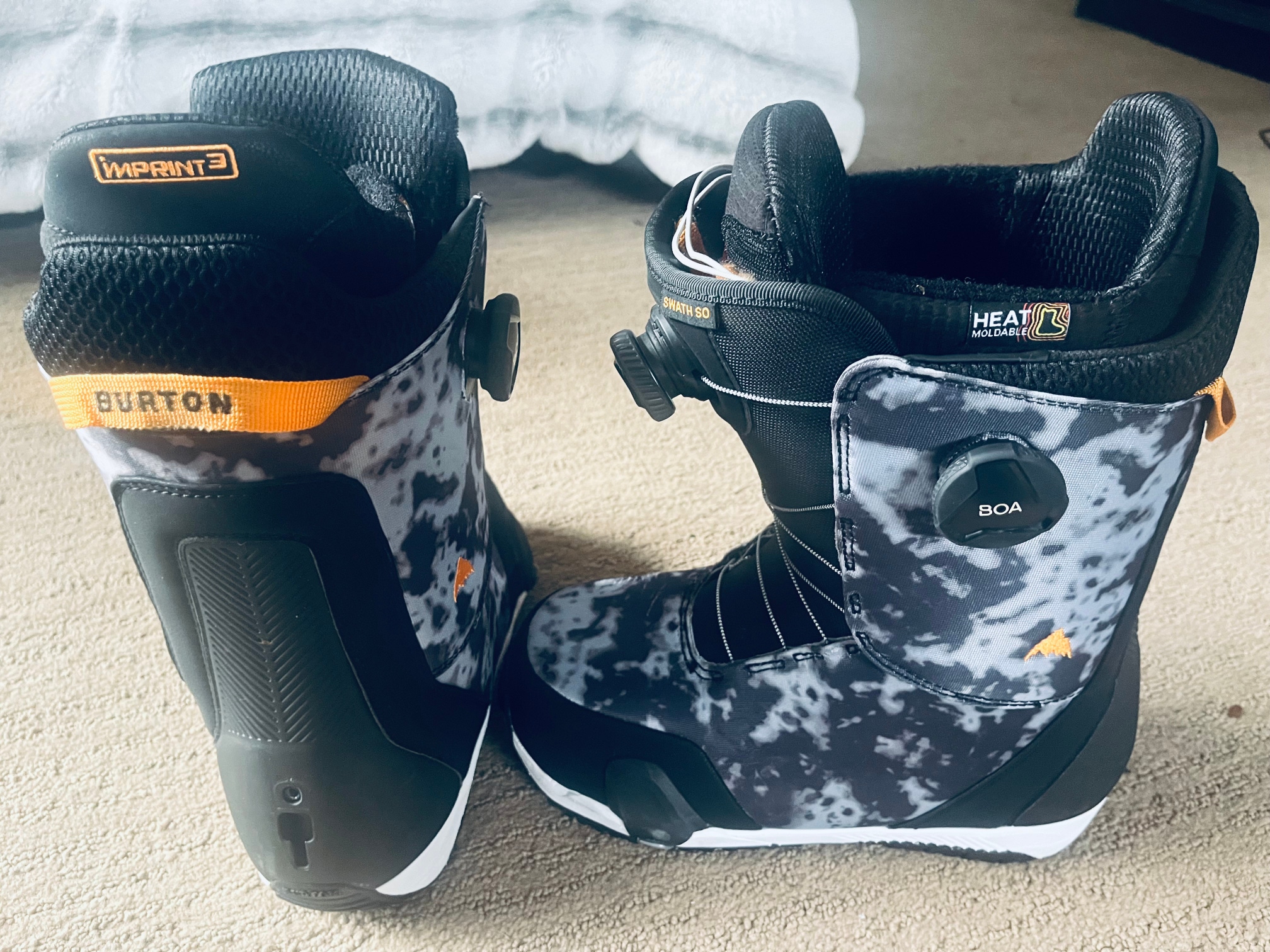 New Men's Size 8.5 (Women's 9.5) Burton Imprint 3 Snowboard Boots Adjustable Flex Freestyle