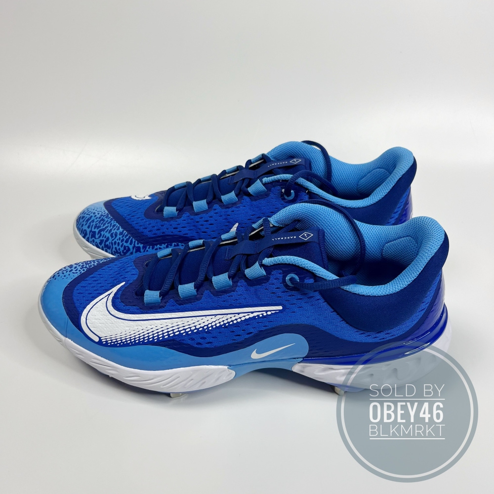 Nike Alpha Huarache Elite 4 Cleats Low Royal Blue White 12