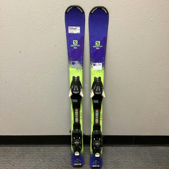 Used Salomon Qst Max-jr 100 Cm Junior 04.5 Boys' Downhill Ski Combo