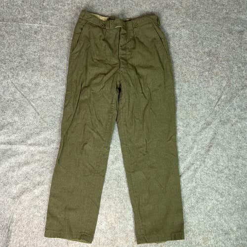 Vintage Belgian Army Pants 32x30 Green Wool Straight ABL Begetex 1969 Belgium