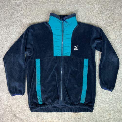 Vintage Helly Hansen Mens Jacket Large Navy Blue Fleece 90s Sherpa Windbreaker