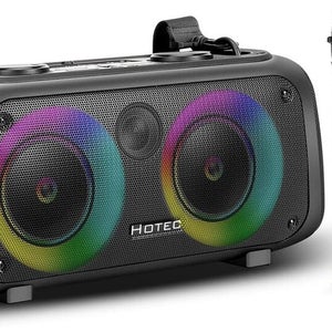 NEW Hotec Wireless Bluetooth Portable Karaoke PA Speaker System + 2 Microphones!