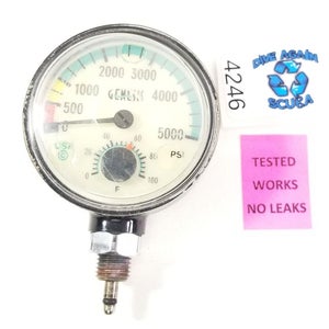 Genesis Sherwood 5000 PSI SPG Submersible Scuba Pressure Gauge w Thermometer
