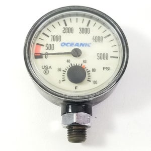 Oceanic 5000 PSI SPG Submersible Pressure Gauge + Thermometer 5,000 Scuba #4142