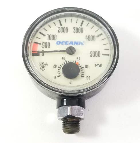 Oceanic 5000 PSI SPG Submersible Pressure Gauge + Thermometer 5,000 Scuba  #4142