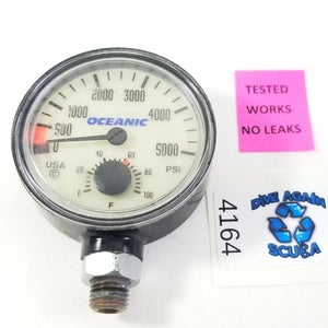 Oceanic 5000 PSI SPG Submersible Pressure Gauge + Thermometer 5,000 Scuba #4164