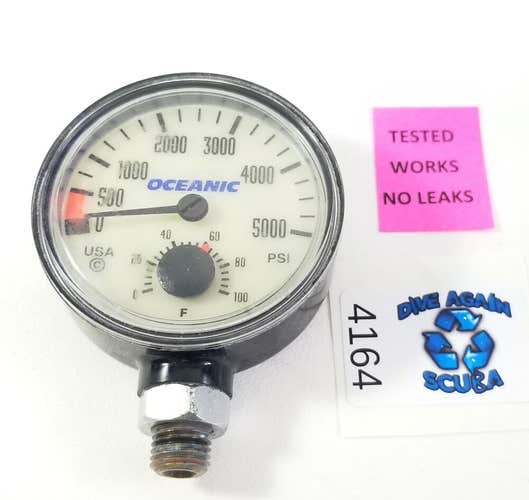 Oceanic 5000 PSI SPG Submersible Pressure Gauge + Thermometer 5,000 Scuba  #4164