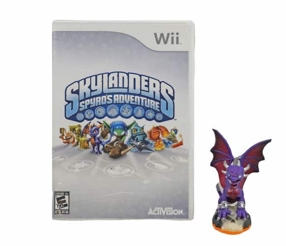 2 Skylanders Spyros Adventure Nintendo Wii Game + Cynder Toy Figure