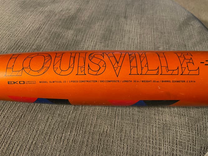 Used Louisville Slugger Meta Slmtx10l-22 30" -10 Drop Usssa 2 3 4 Barrel Baseball Bat 30 20