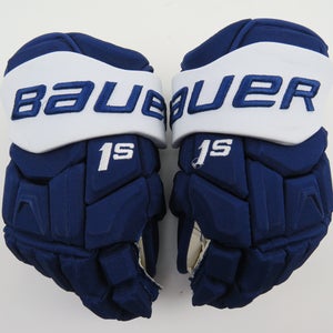 Bauer Supreme 1S Toronto Maple Leafs NHL Pro Stock Hockey Player Gloves 14" Blue