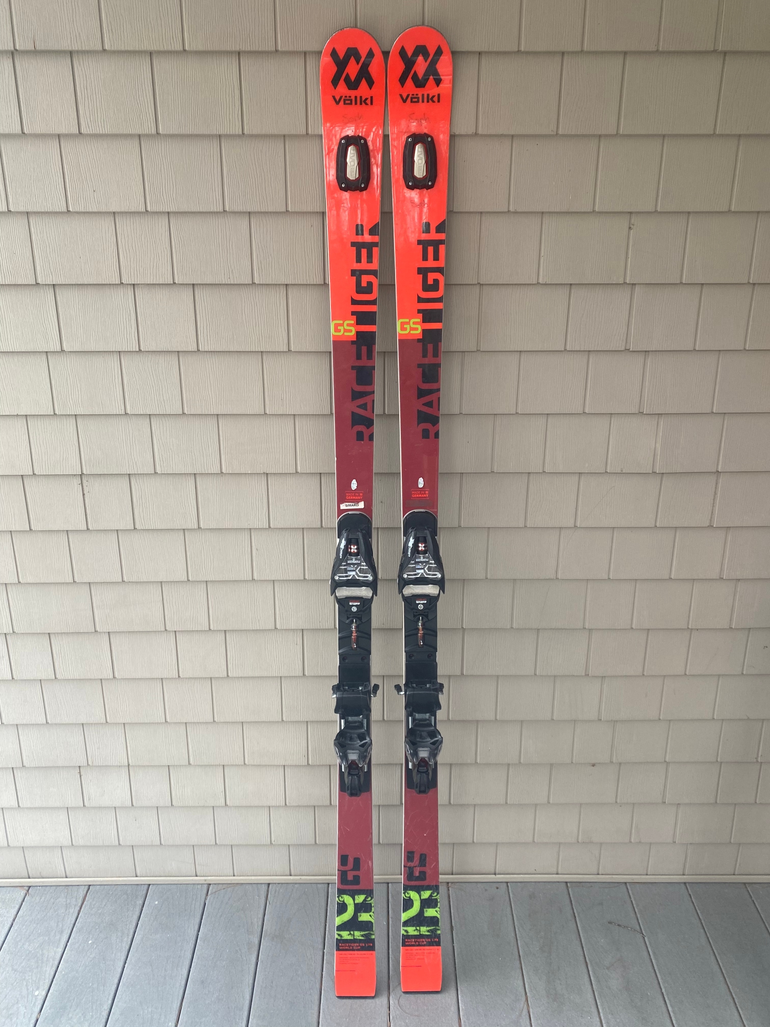 Used Unisex 2020 Volkl 178 cm Racing Racetiger GS Skis With Bindings Max Din 12