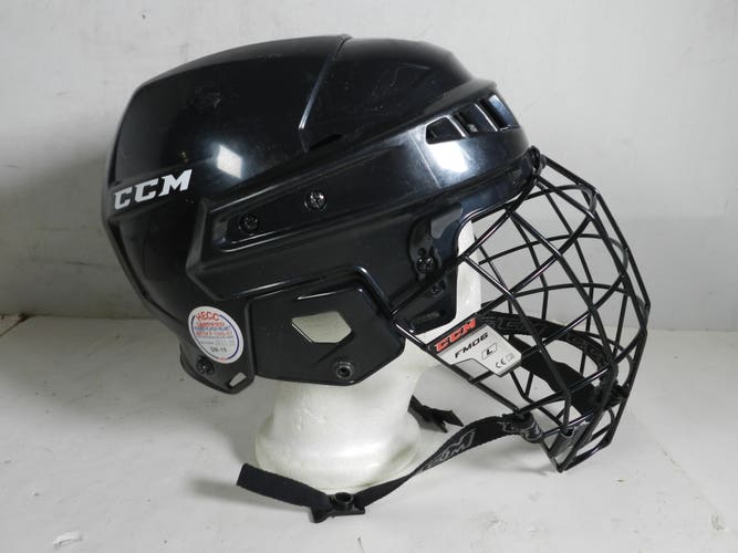 CCM FM06 SM-15 Certified Ice Hockey Helmet Cage Combo Black Adult Size Large