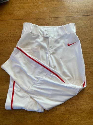 White Youth Unisex Used Large Nike Game Pants