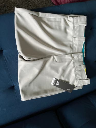 Gray New Large Adidas Game Pants Softball