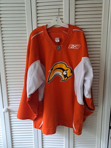 Orange Used Reebok Buffalo Sabres Jersey Size 56