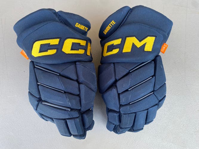 CCM JetSpeed FT1 Pro Stock Hockey Gloves 15" Navy Blue 5218