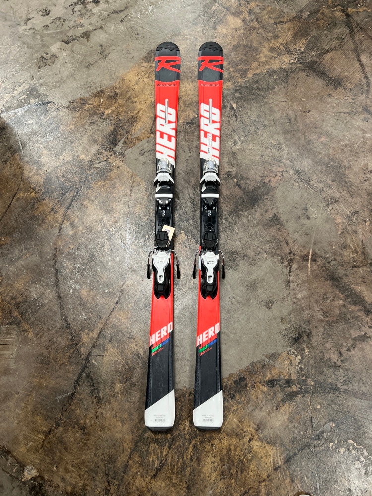 Used 150cm Rossignol Hero Jr Multi Event Skis With Bindings
