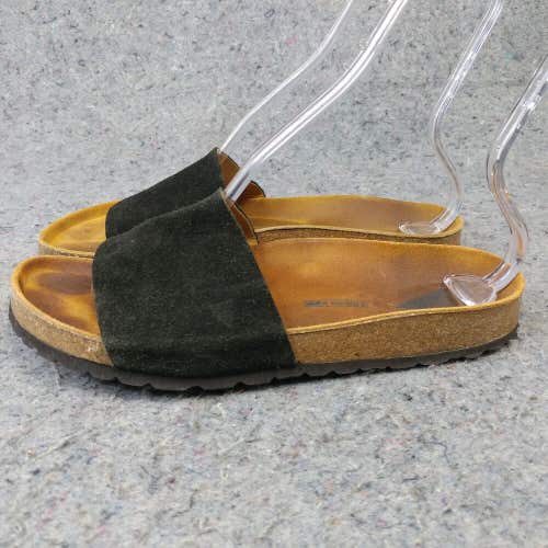 Verbenas Womens Sandals Size 41 EU Black Suede Slides Made in Spain Slip On