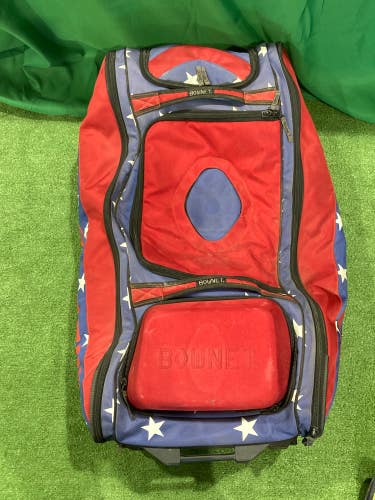 Used Bownet Commander Stars & Stripes Wheeled Catcher's Bag