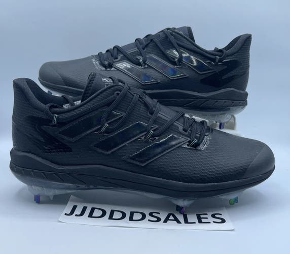 Adidas Adizero Afterburner 8 Baseball Cleats Metal Black Iridescent GX2806 Men’s Size 8.5