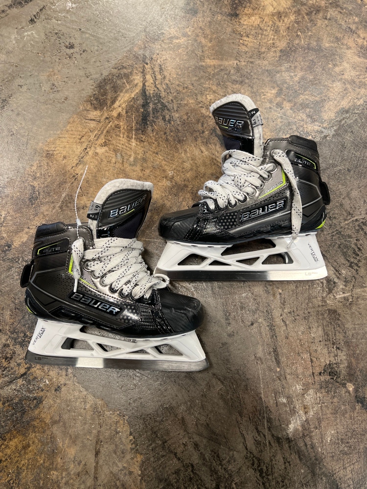 Used Bauer Elite Hockey Goalie Skates Regular Width Size 6.5 - Senior