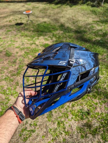 Cascade S Helmet Gunmetal Chrome Blue Chrome Cage