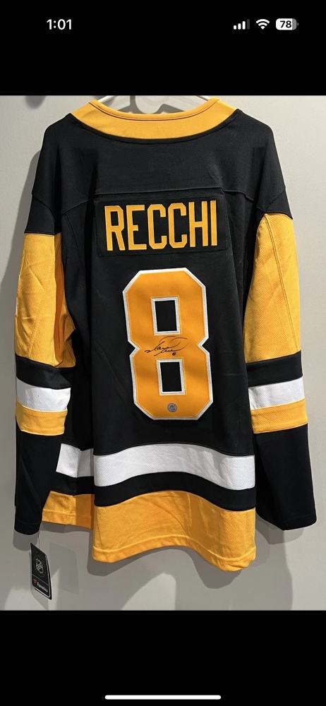 Mark Recchi Signed Pittsburgh Penguins Fanatics Jersey AJ Sports COA Auto