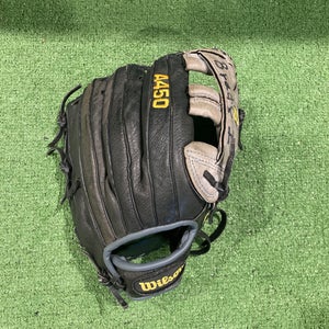 Black Used Kid Pitch (9YO-13YO) Wilson A450 Right Hand Throw Outfield Baseball Glove 12"