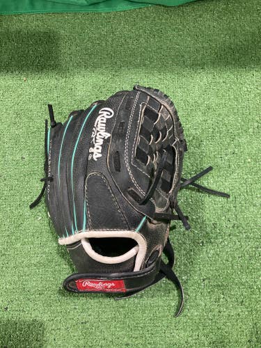 Black Used Kid Pitch (9YO-13YO) Rawlings FP110 Right Hand Throw Softball Glove 11"