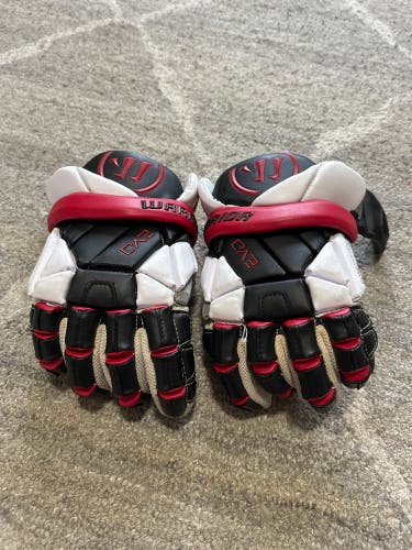 Used  Warrior Large EVO QX Lacrosse Gloves