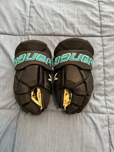 Bauer Vapor 2X Pro Gloves 14” San Jose Sharks Pro Stock (Ferraro)