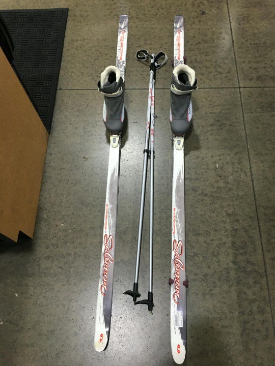 Used Salomon Snowscape 7 Ski Boot 10.5 Poles 52in Set 183 Cm Women's Cross Country Ski Combo