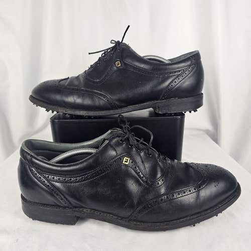 Men's FootJoy Classics Golf Shoes Vintage Black Wingtip Style 56903 12D Leather