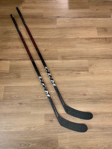 2-Pack Used Pro Stock CCM Jetspeed FT3 Pro Sticks LH 75 Flex P28M Max Height