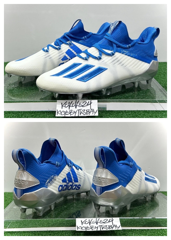 Adidas Adizero Football Cleats Blue White size 12 Mens FX1265