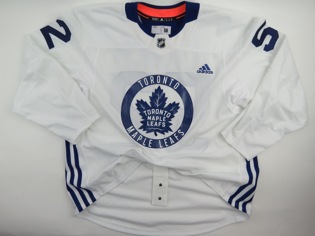 Adidas Toronto Maple Leafs Practice Worn Authentic NHL Hockey Jersey White #52 Size 58