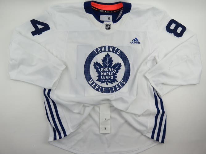 Adidas Toronto Maple Leafs Practice Worn Authentic NHL Hockey Jersey White #84 Size 58