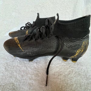 Nike Mercurial Superfly 6 Elite FG RARE Black Gold Adult Used Men's Size 7.0