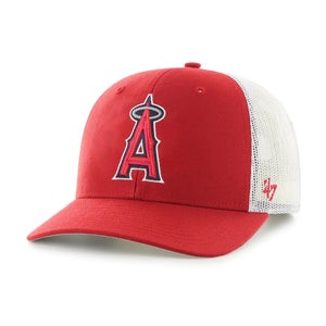 2024 RED LOS ANGELES ANGELS RED 47 TRUCKER ADJUSTABLE SNAPBACK