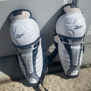 Junior Used Reebok NHL Series silver 12" Shin Pads