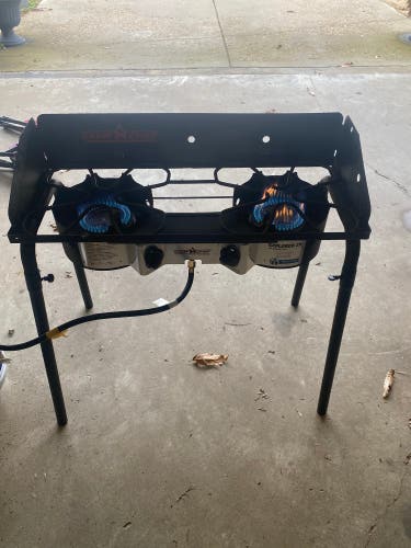 Camp Chef 2 burner stove. Propane driven. Not included.