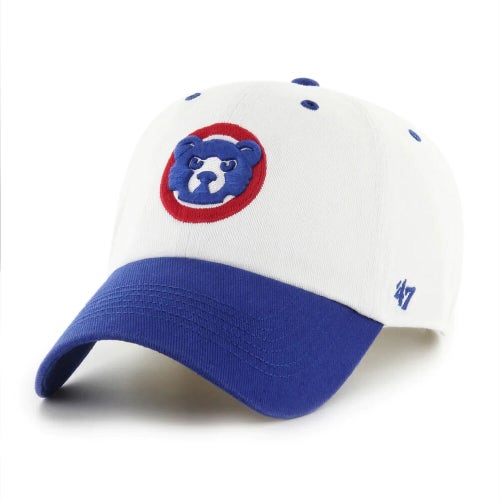 Chicago Cubs 47 Brand Cooperstown Double Header Dimond White Strapback Hat