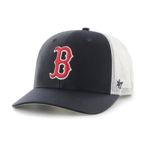 Boston Red Sox B '47 Brand MLB Navy Mesh Trucker Adjustable Strapback Hat