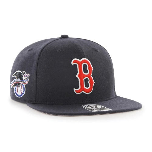 Boston Red Sox B '47 Brand MLB Navy Captain Adjustable Strapback Hat
