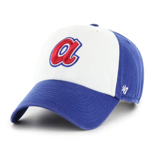 Atlanta Braves 47 Brand MLB Clean Up Adjustable Strapback Hat Dad Cap