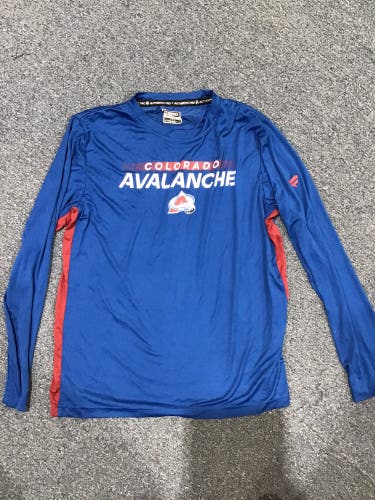 NEW Blue Fanatics Colorado Avalanche Player Issued Shirt Long Sleeve Size Medium Large XL