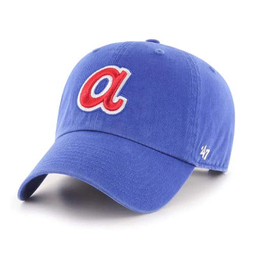 Atlanta Braves 47 Brand MLB Clean Up Adjustable Strapback Hat Dad Cap